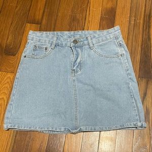 light blue jean shorts with painted flowers size medium